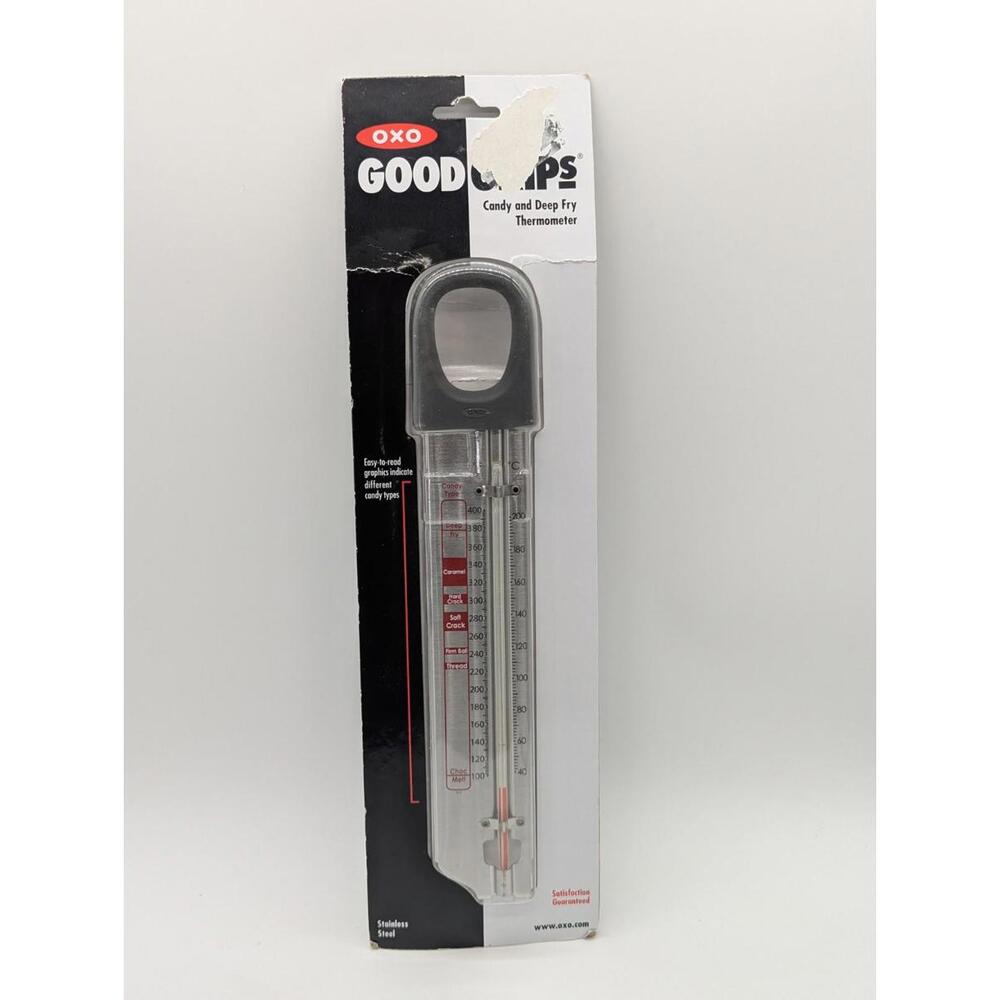 OXO Good Grips Glass Candy & Deep Fry Thermometer Silver New Open Box